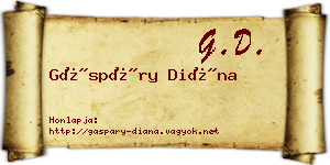 Gáspáry Diána névjegykártya